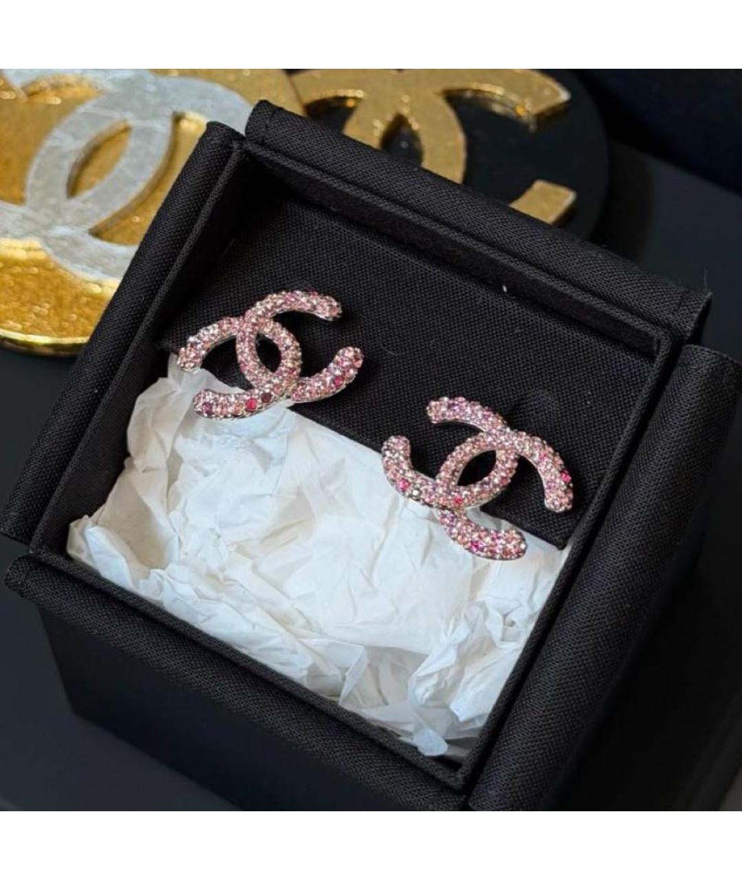 CHANEL Розовые серьги, фото 2