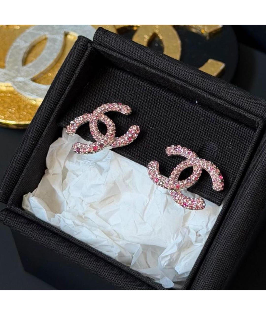 CHANEL Розовые серьги, фото 3