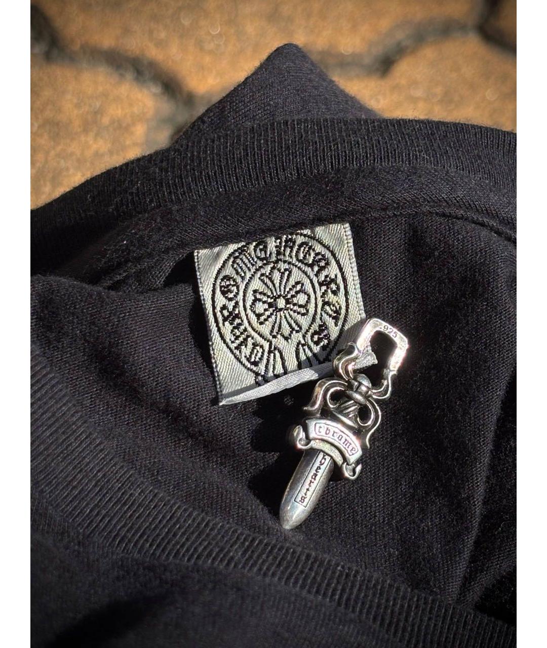 CHROME HEARTS Черная хлопковая футболка, фото 4