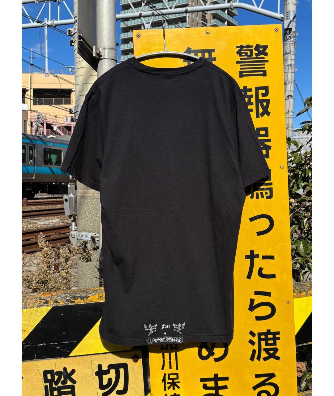 CHROME HEARTS Черная хлопковая футболка, фото 2