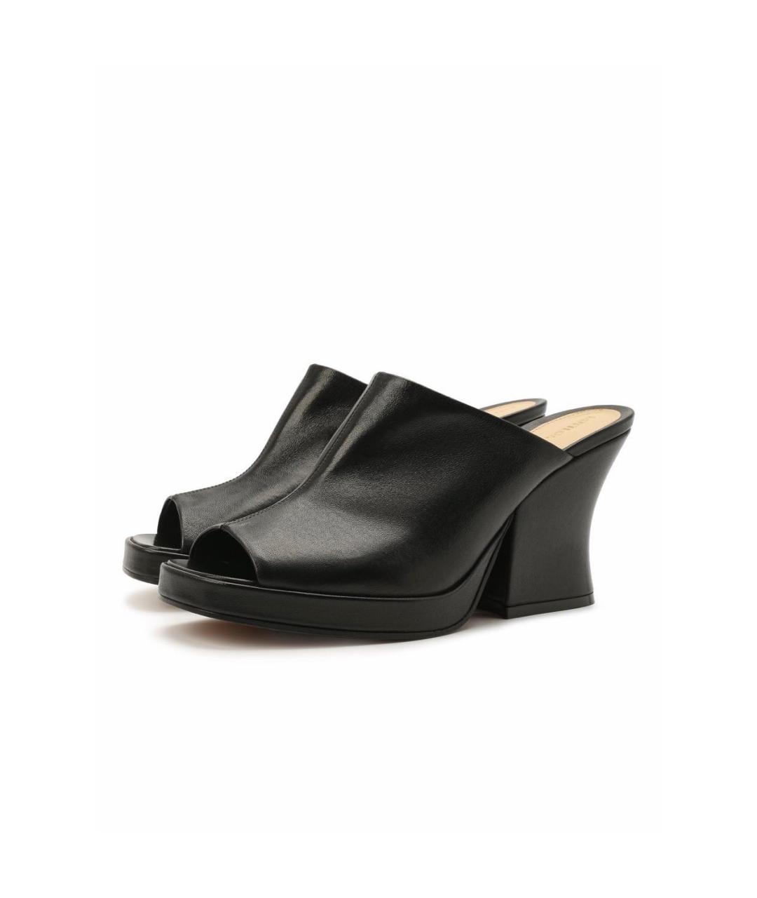 BOTTEGA VENETA Черные кожаные мюли, фото 2