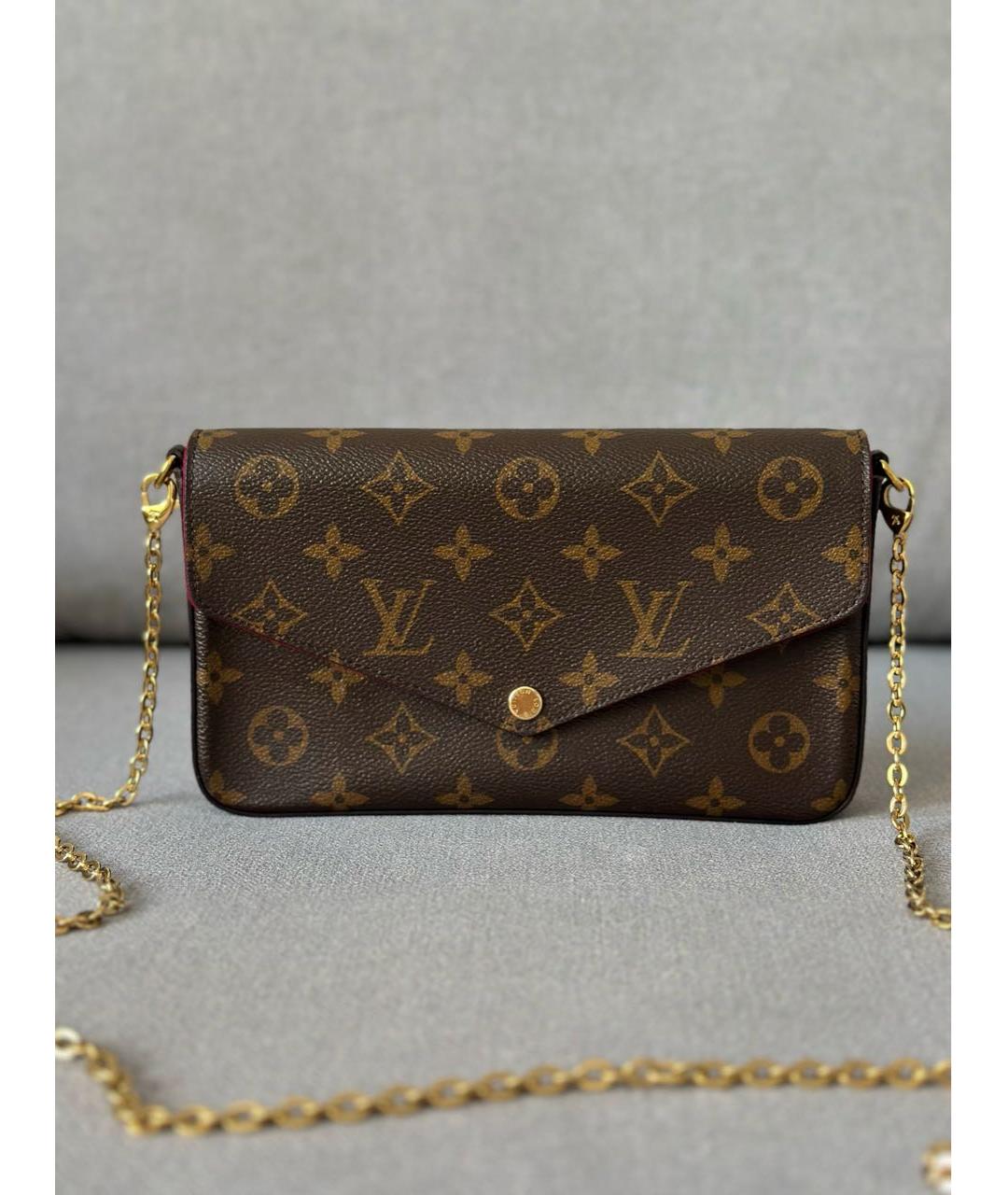 LOUIS VUITTON Коричневая канва сумка через плечо, фото 3