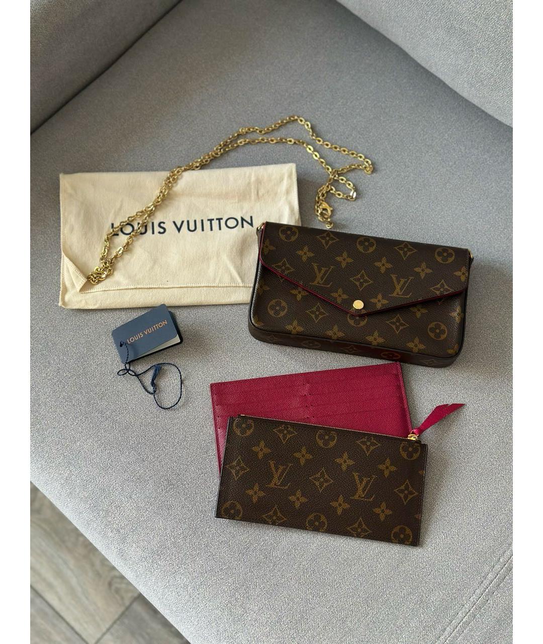 LOUIS VUITTON Коричневая канва сумка через плечо, фото 2