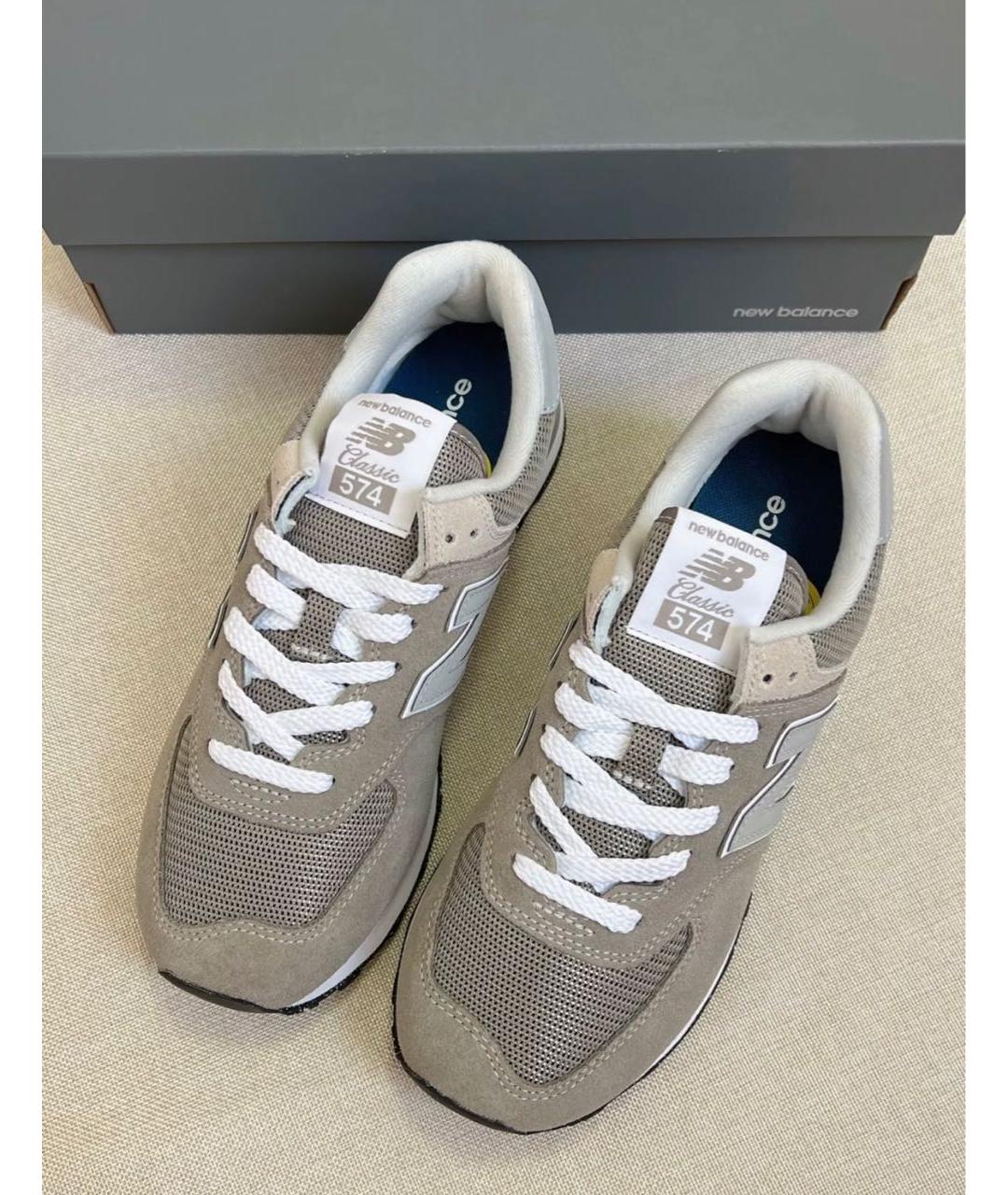 NEW BALANCE Серые замшевые низкие кроссовки / кеды, фото 3