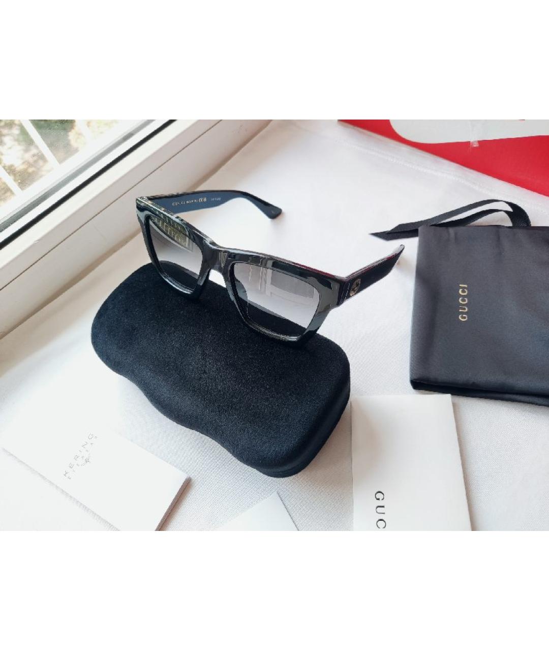 GUCCI Черные пластиковые солнцезащитные очки, фото 2
