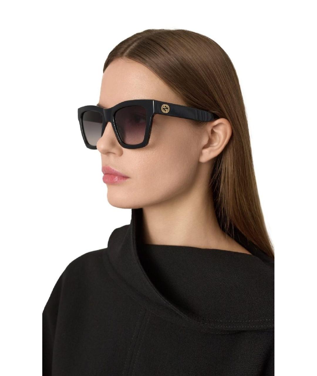 GUCCI Черные пластиковые солнцезащитные очки, фото 4