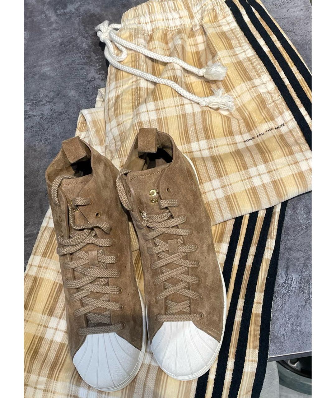 ADIDAS Бежевые хлопко-эластановые повседневные брюки, фото 7