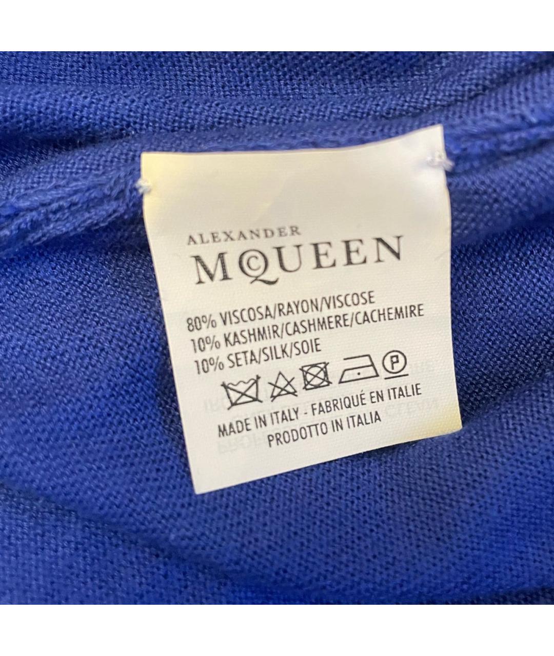 ALEXANDER MCQUEEN Синяя вискозная блузы, фото 4