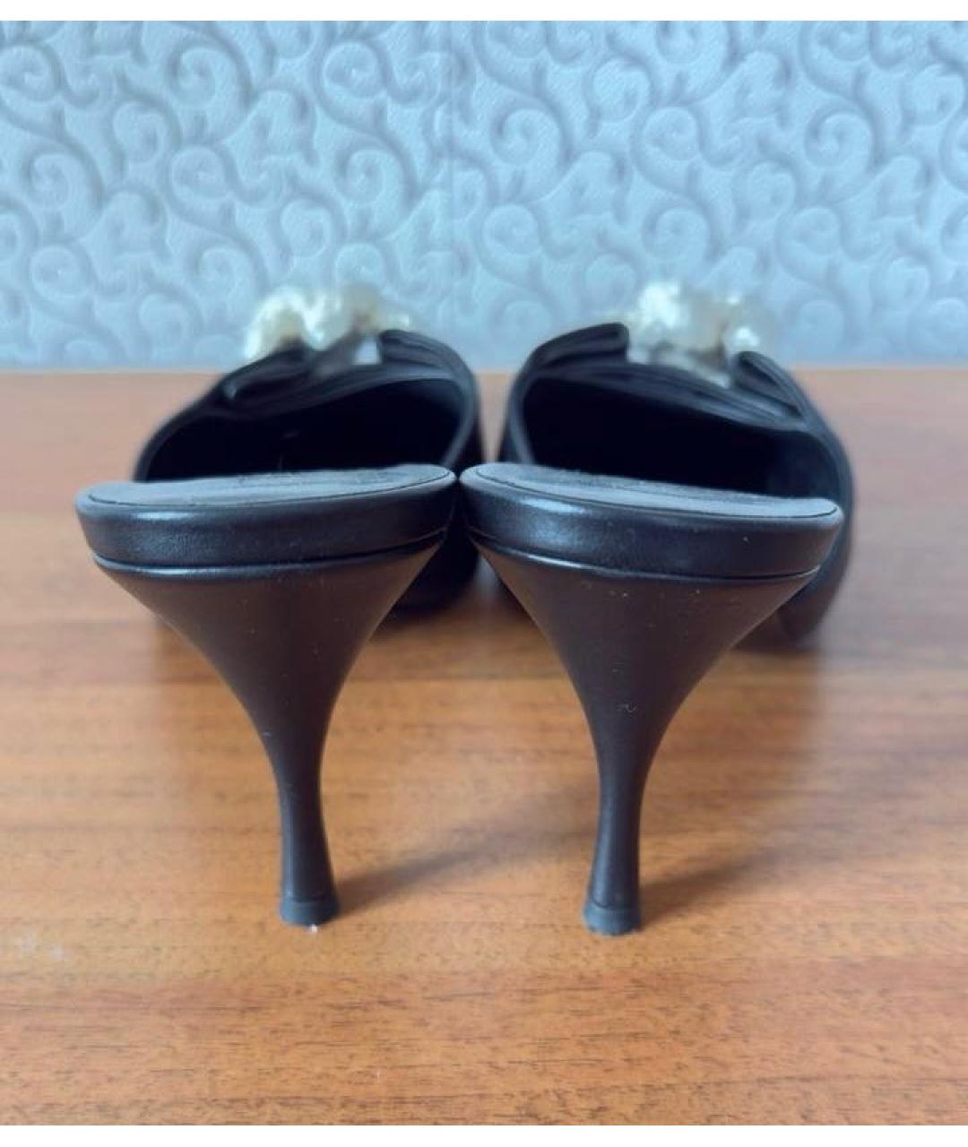 PRADA Черные кожаные мюли, фото 3