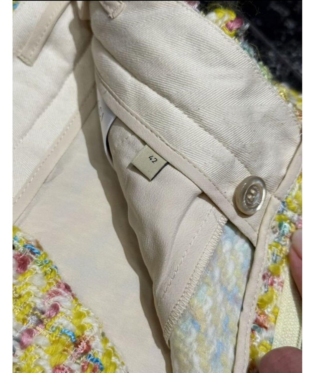 GUCCI Желтые твидовые шорты, фото 3