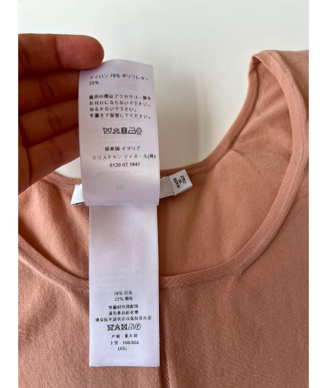 CHRISTIAN DIOR Бежевое вискозное боди, фото 4
