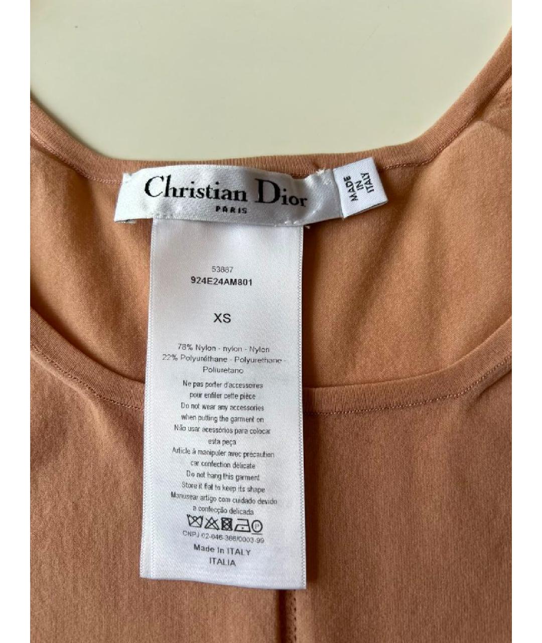 CHRISTIAN DIOR Бежевое вискозное боди, фото 3
