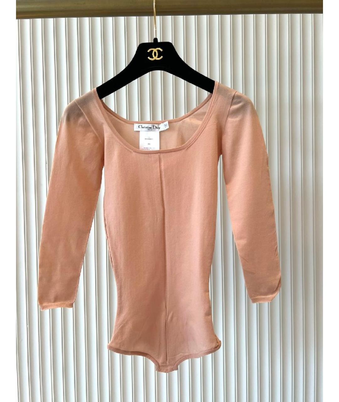CHRISTIAN DIOR Бежевое вискозное боди, фото 6