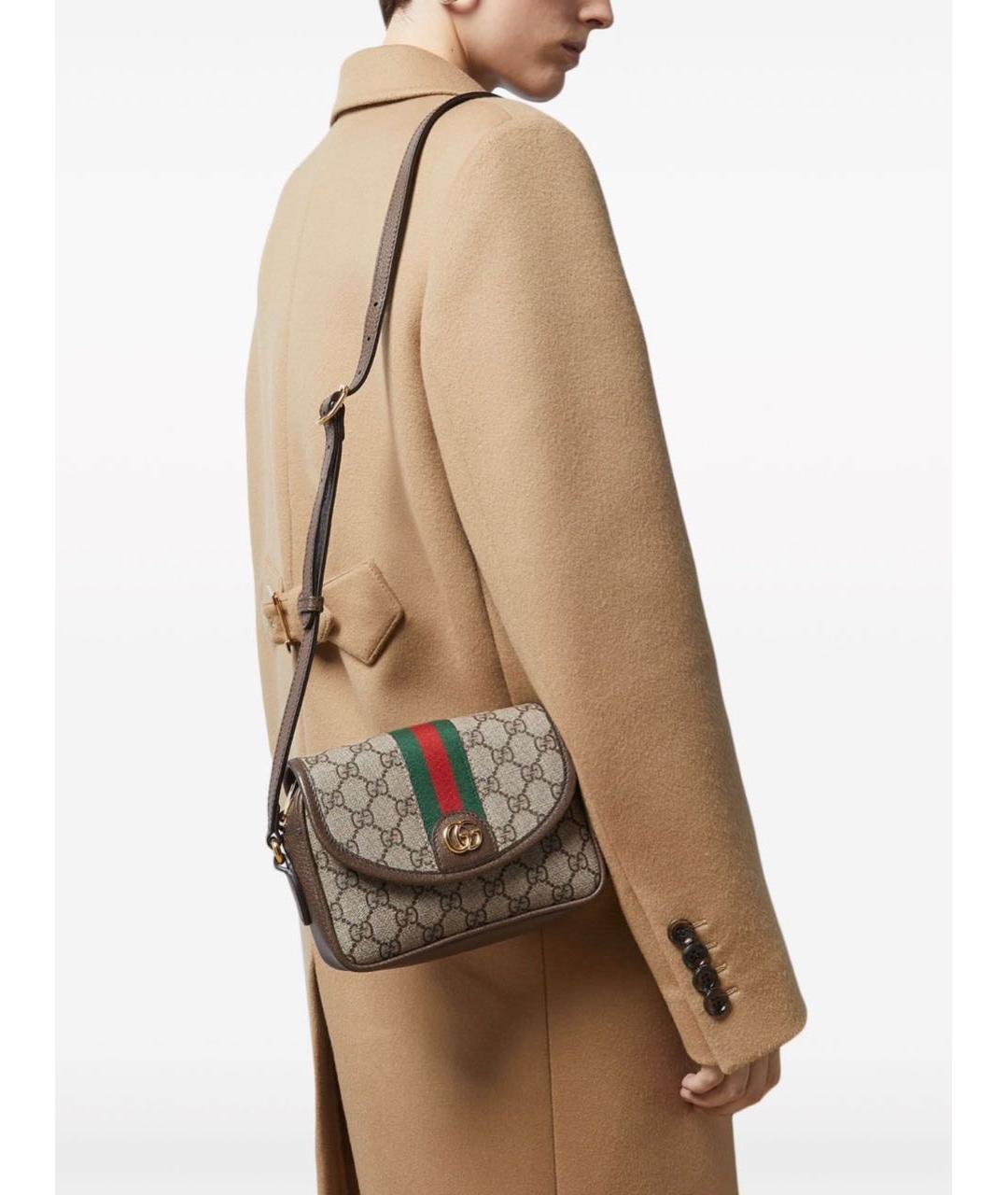 GUCCI Коричневая канва сумка через плечо, фото 8