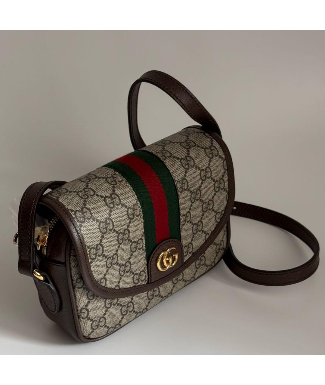 GUCCI Коричневая канва сумка через плечо, фото 2