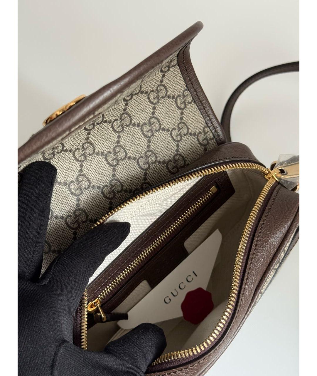 GUCCI Коричневая канва сумка через плечо, фото 4