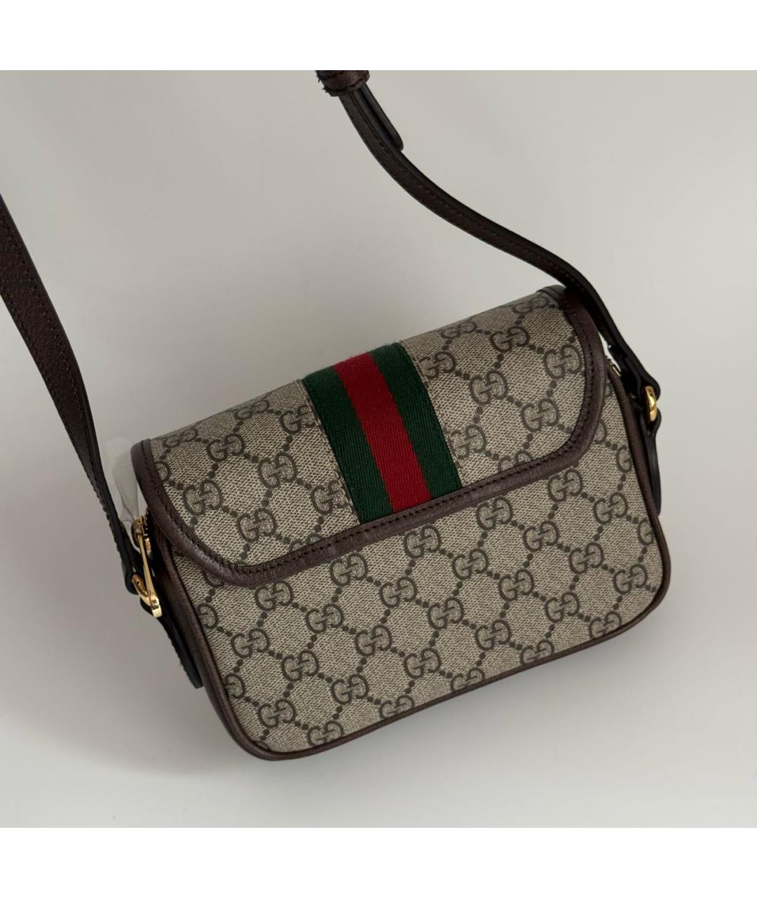 GUCCI Коричневая канва сумка через плечо, фото 6