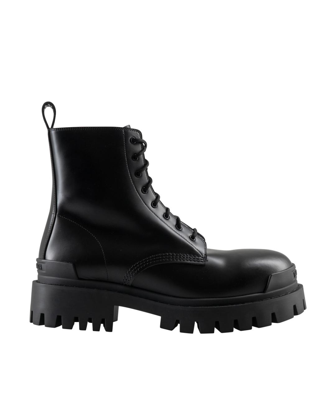 BALENCIAGA Черные кожаные высокие ботинки, фото 1