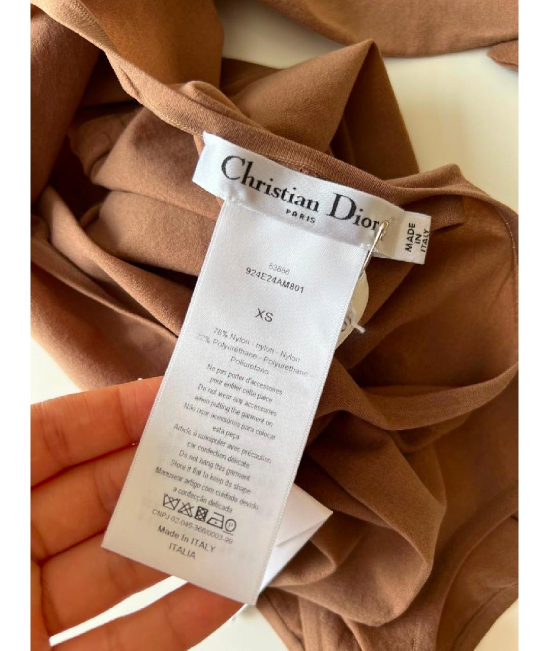 CHRISTIAN DIOR Бежевое нейлоновое боди, фото 4