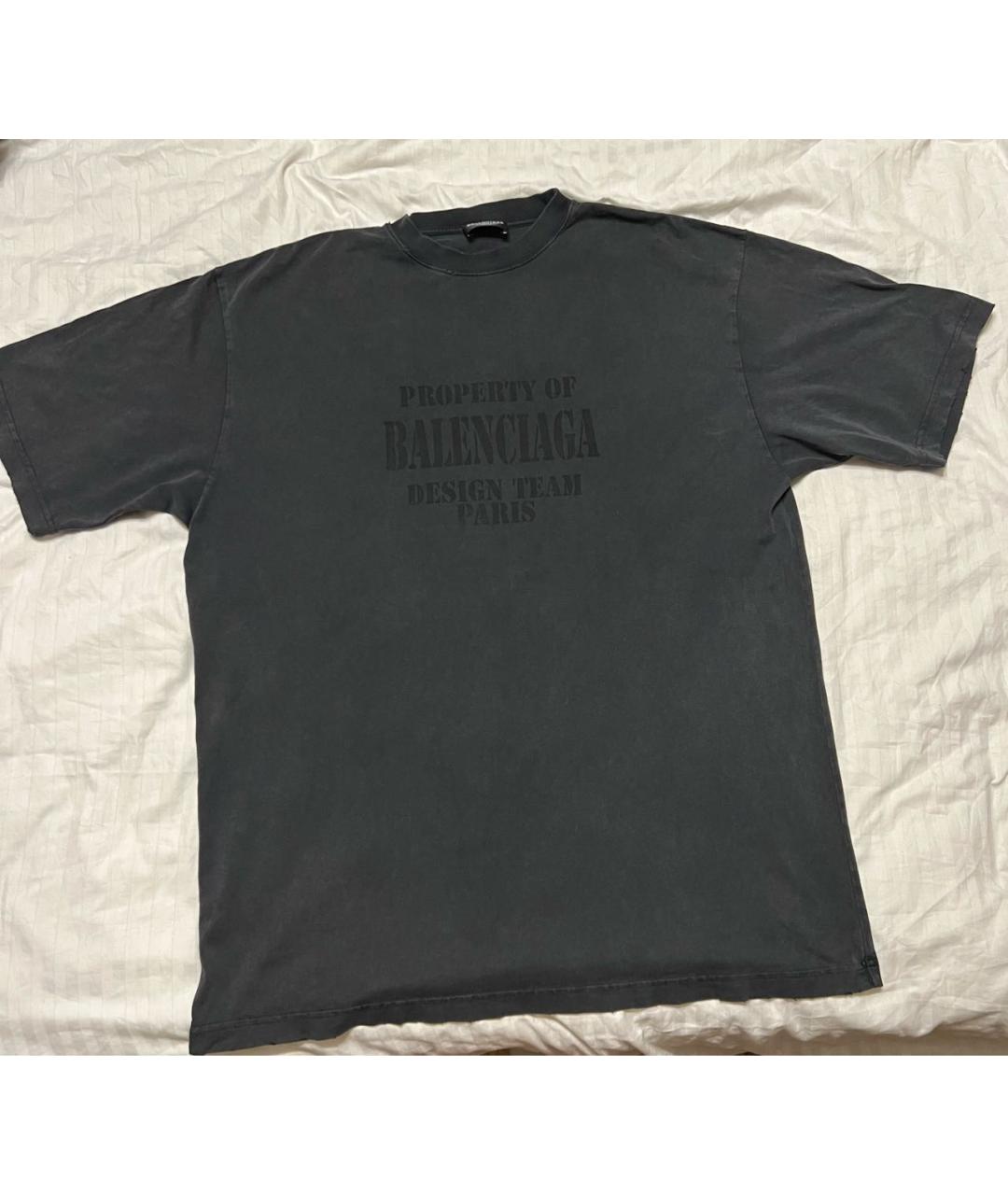 BALENCIAGA Черная хлопковая футболка, фото 7