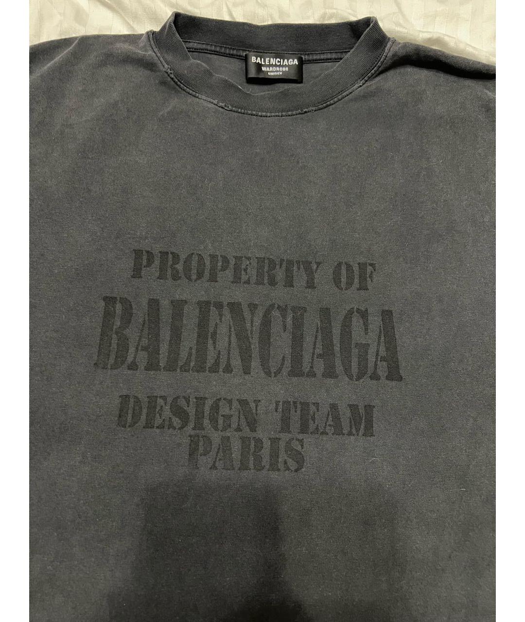 BALENCIAGA Черная хлопковая футболка, фото 3