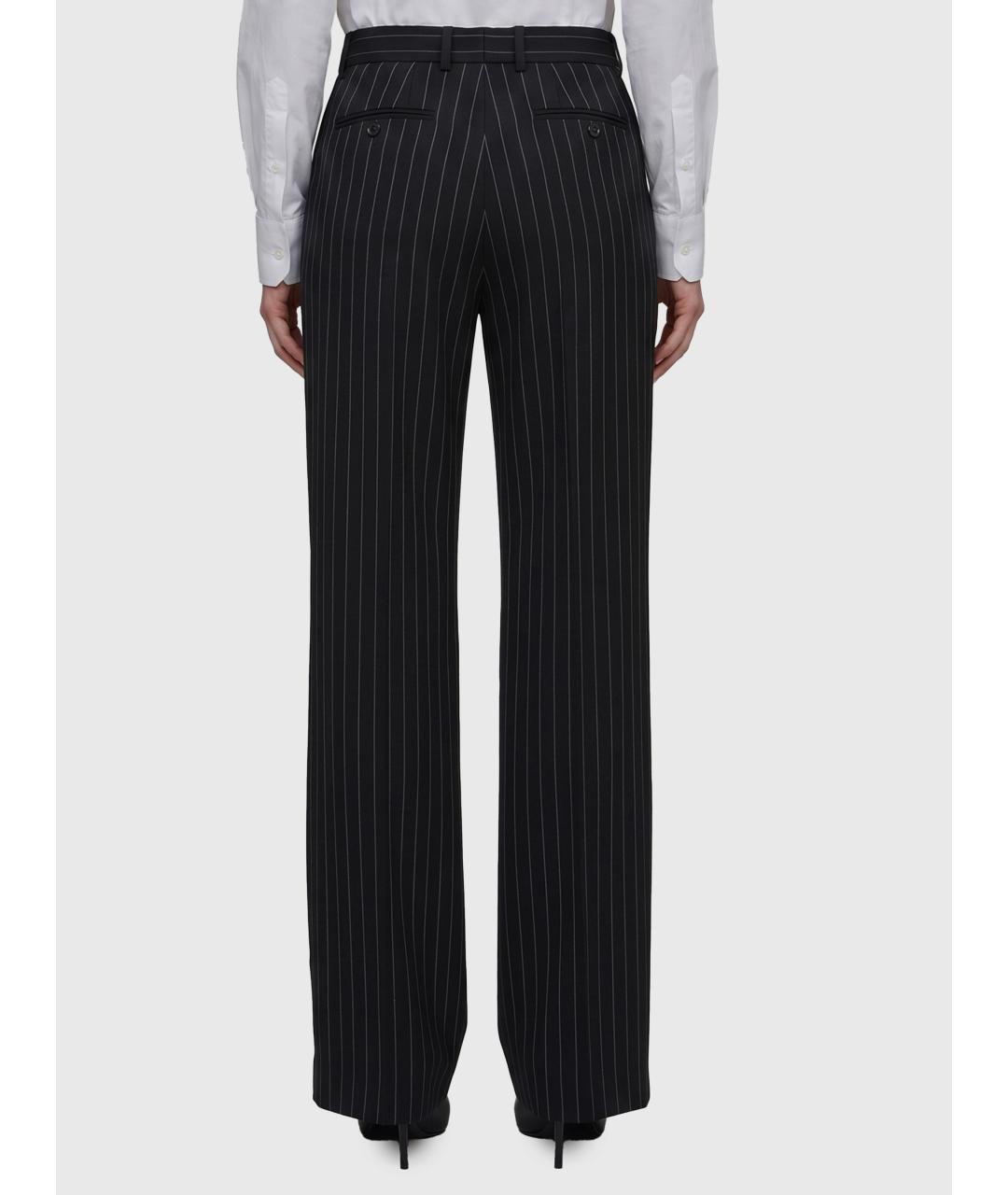DOLCE&GABBANA Черные шерстяные прямые брюки, фото 2