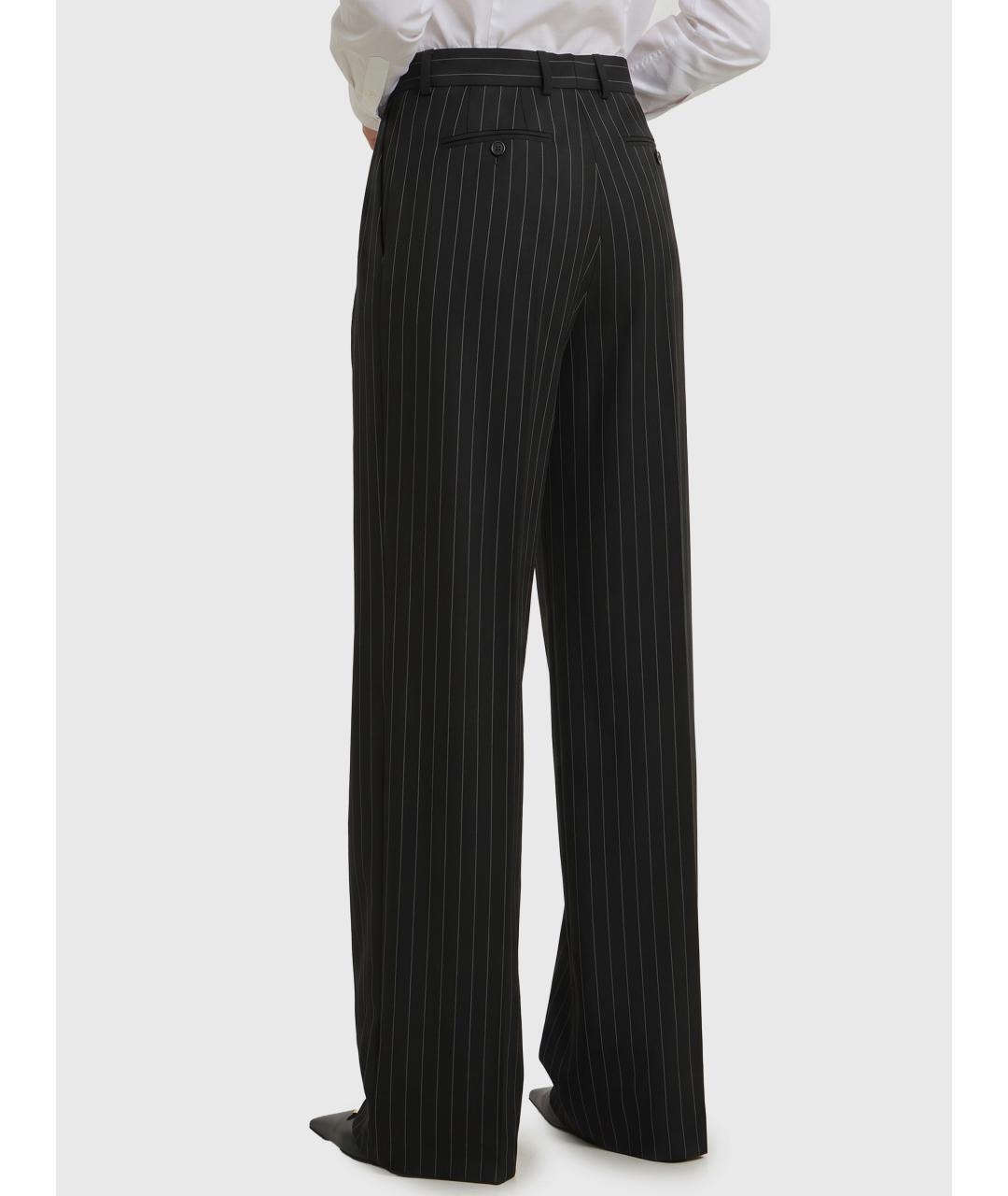 DOLCE&GABBANA Черные шерстяные прямые брюки, фото 3