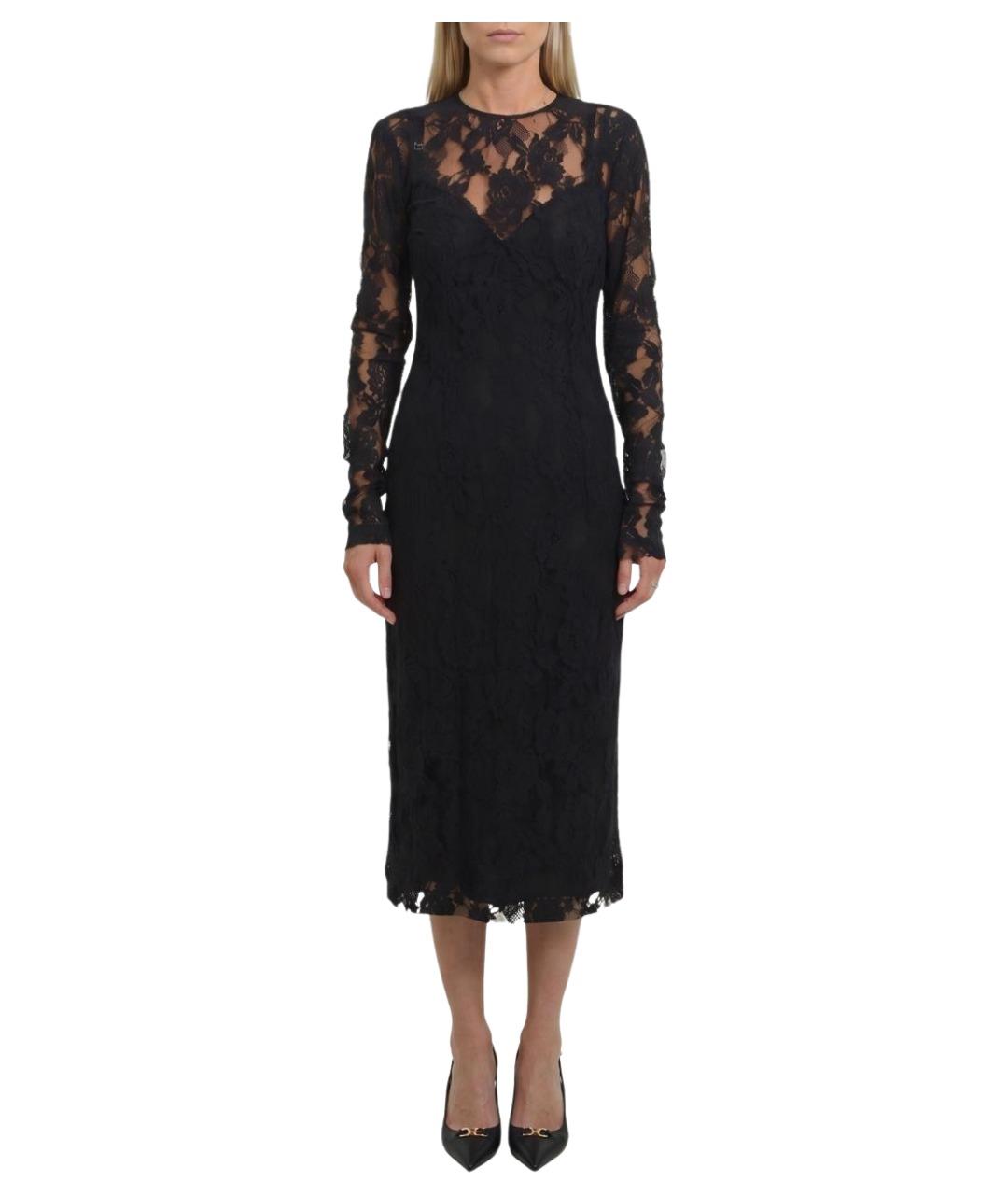 DOLCE&GABBANA Черное хлопковое коктейльное платье, фото 1