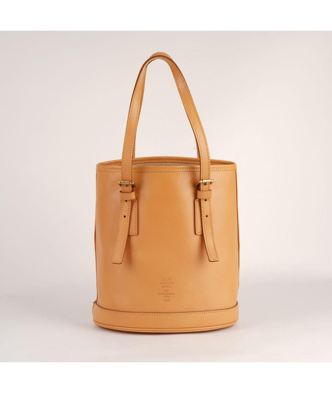 LOUIS VUITTON Бежевая кожаная сумка тоут, фото 3