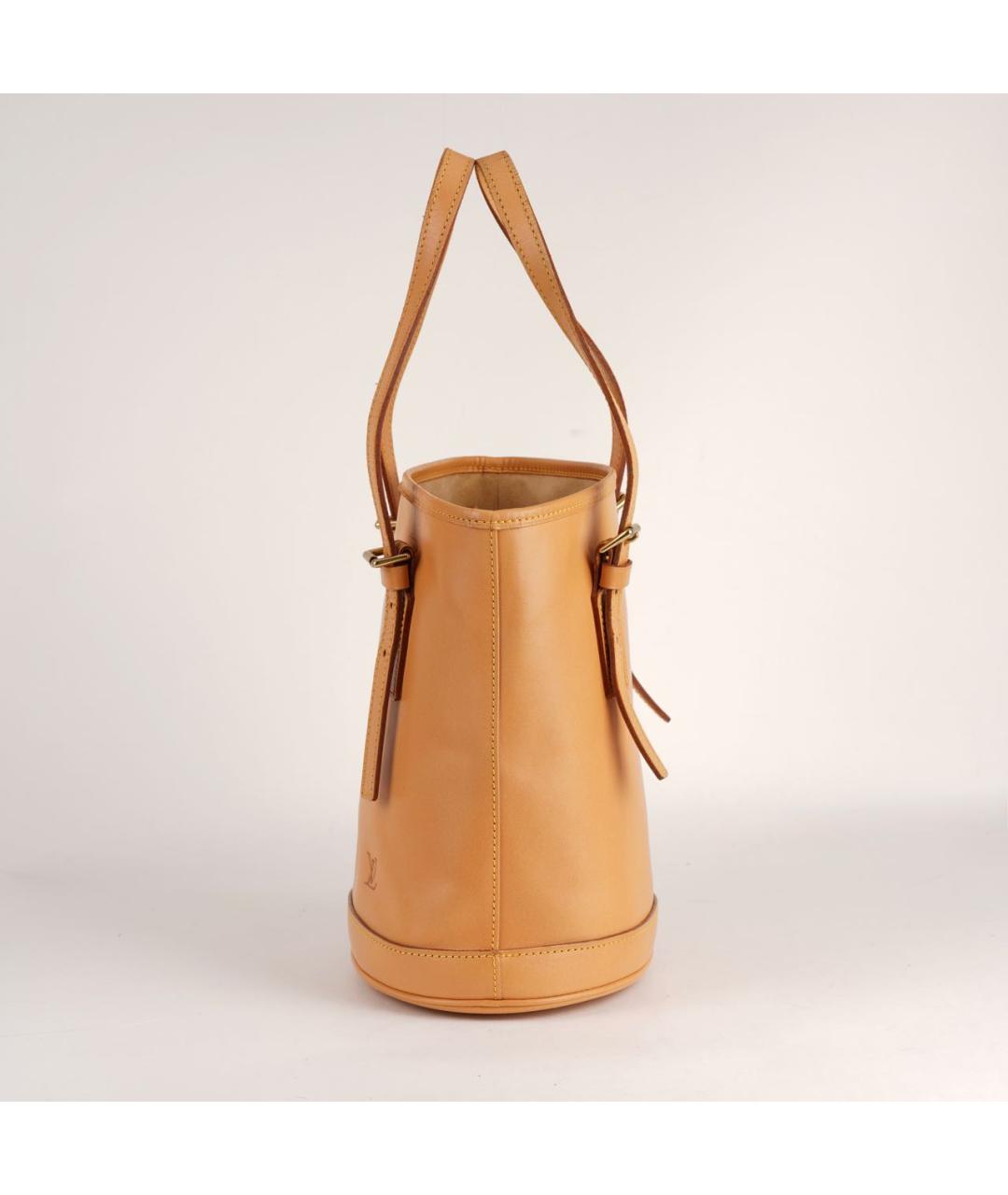 LOUIS VUITTON Бежевая кожаная сумка тоут, фото 4