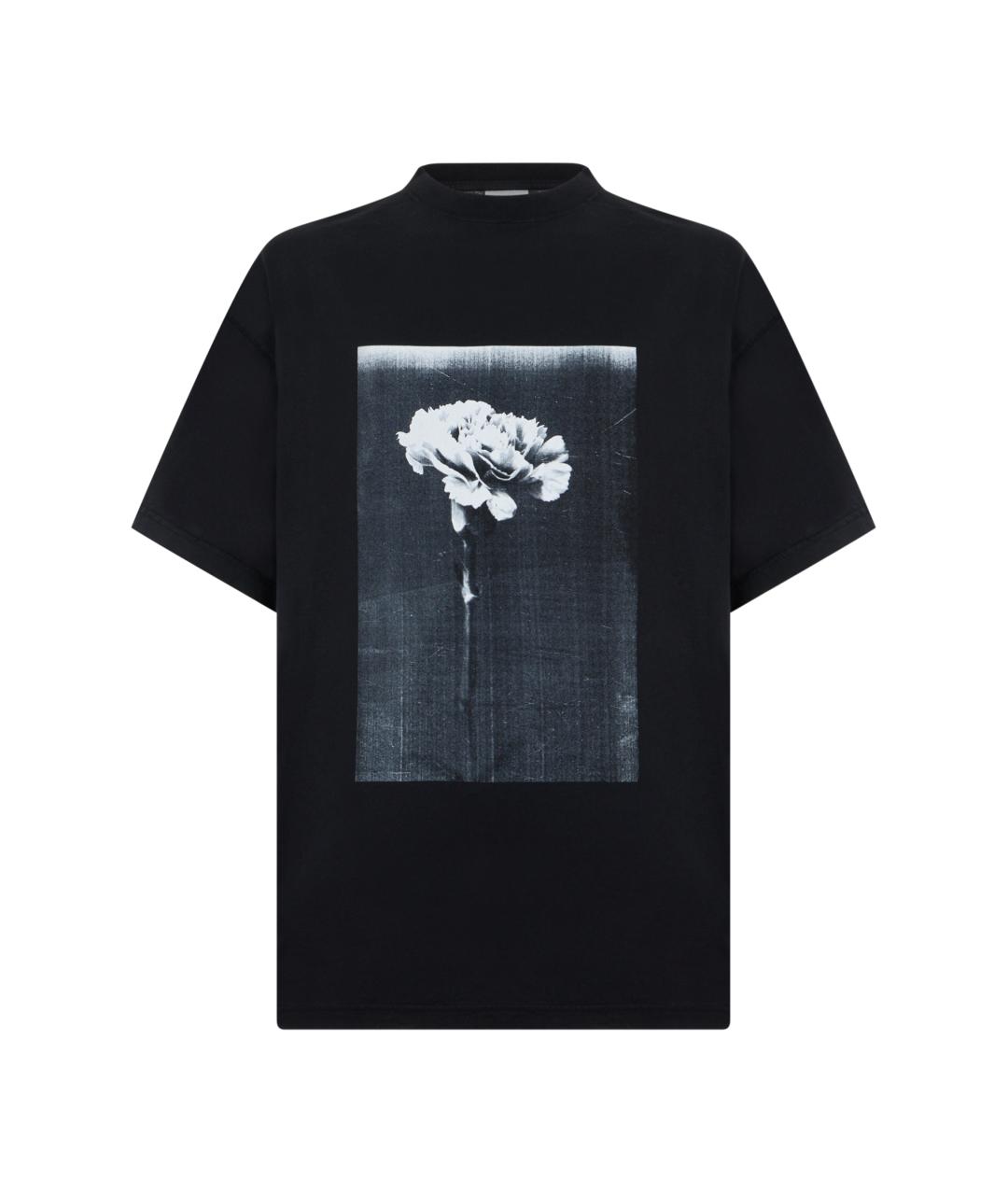 BALENCIAGA Черная хлопковая футболка, фото 1