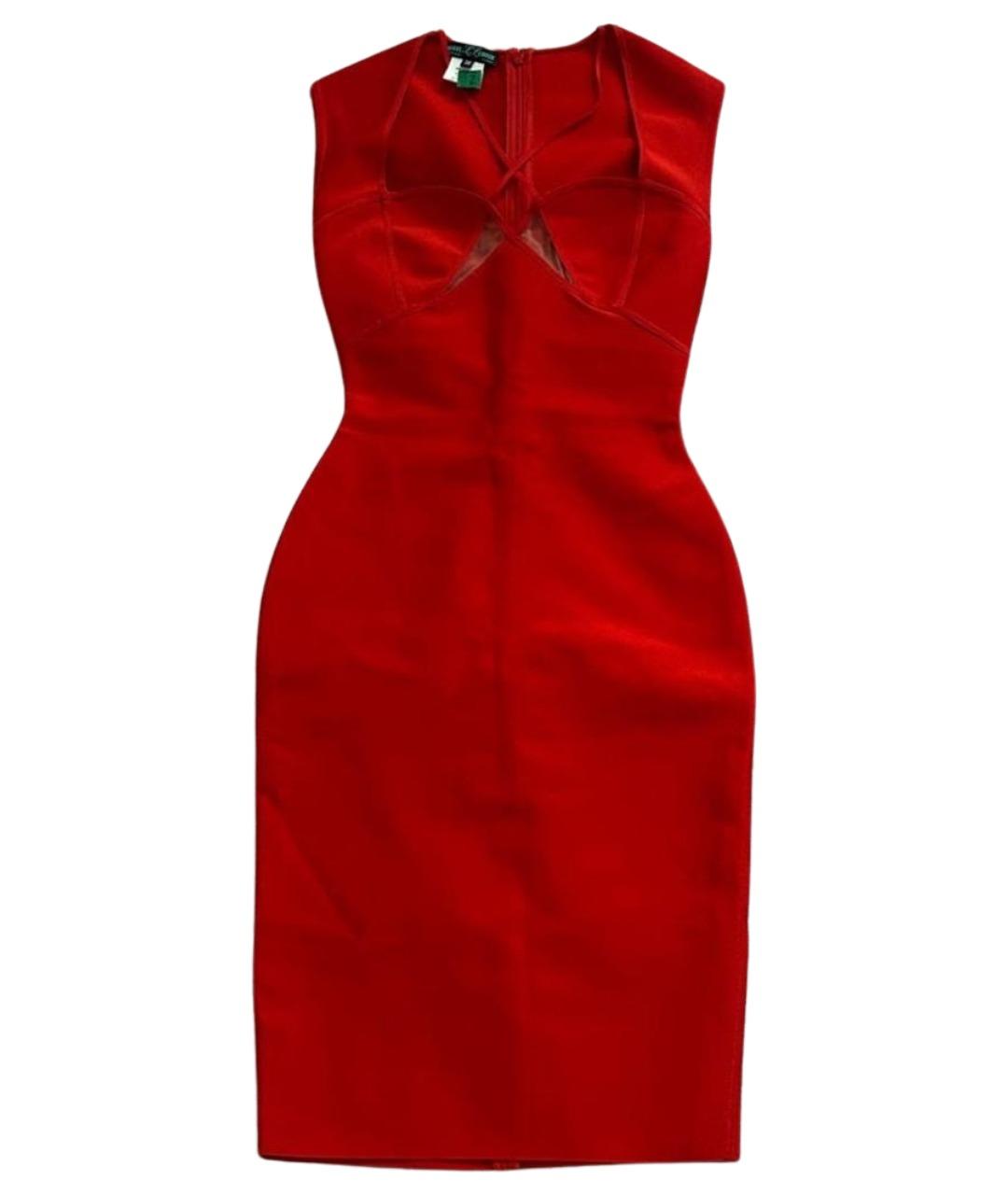 HERVE LEGER Красное вискозное коктейльное платье, фото 1