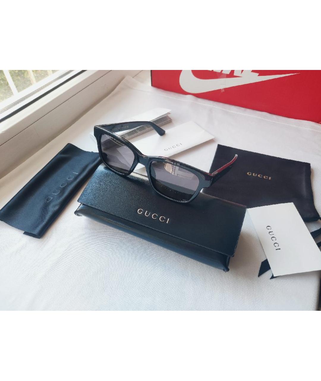 GUCCI Черные пластиковые солнцезащитные очки, фото 2