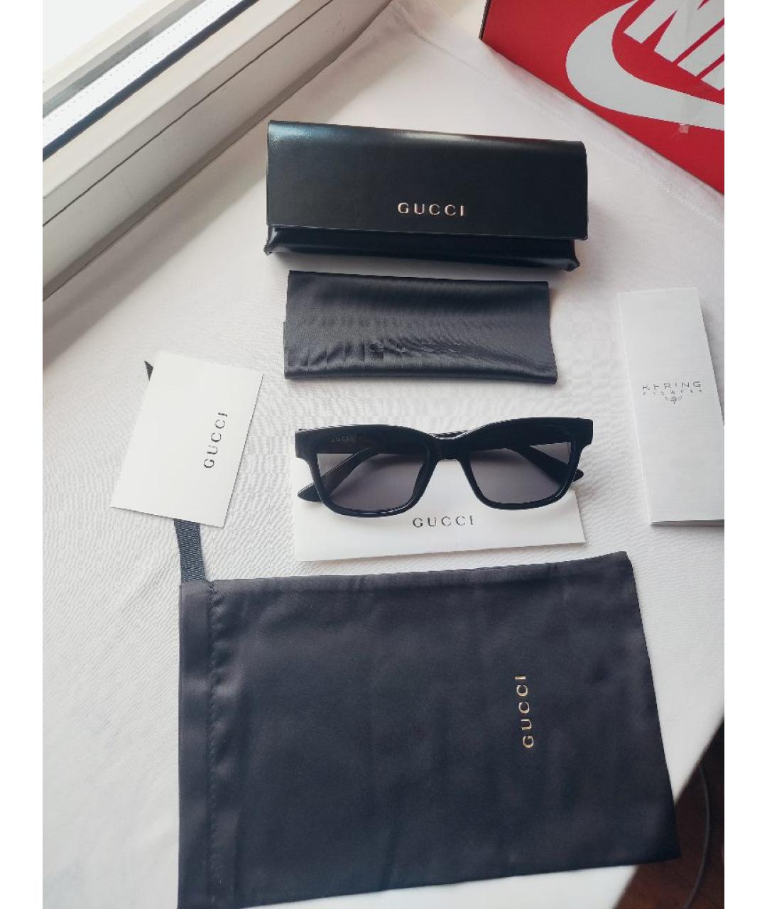 GUCCI Черные пластиковые солнцезащитные очки, фото 5