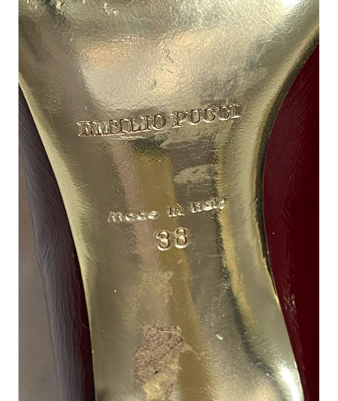 EMILIO PUCCI Бордовые туфли из лакированной кожи, фото 6
