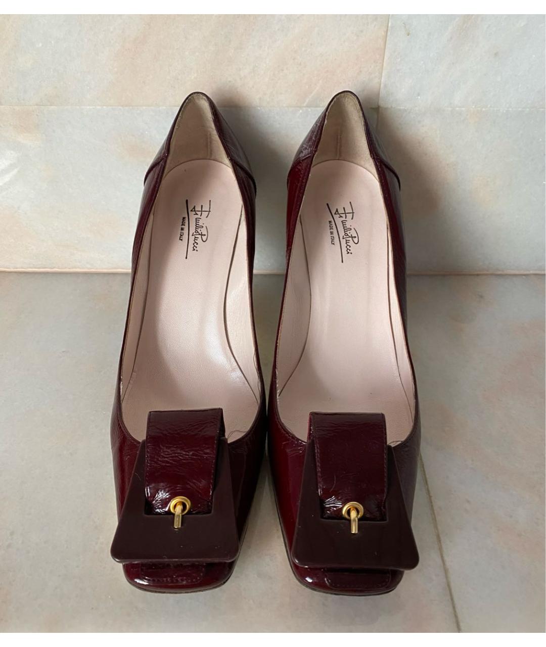EMILIO PUCCI Бордовые туфли из лакированной кожи, фото 2