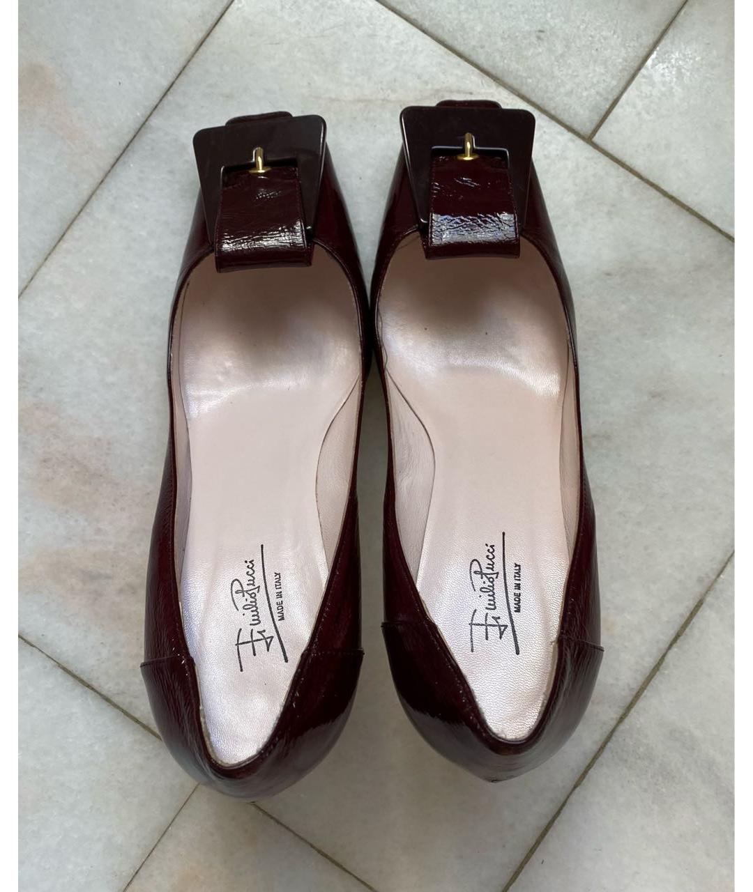 EMILIO PUCCI Бордовые туфли из лакированной кожи, фото 3