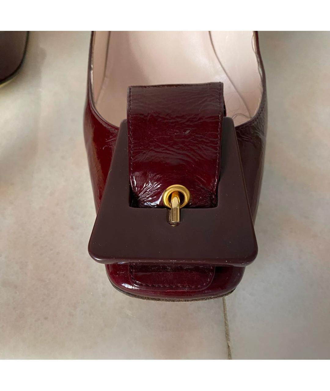 EMILIO PUCCI Бордовые туфли из лакированной кожи, фото 8