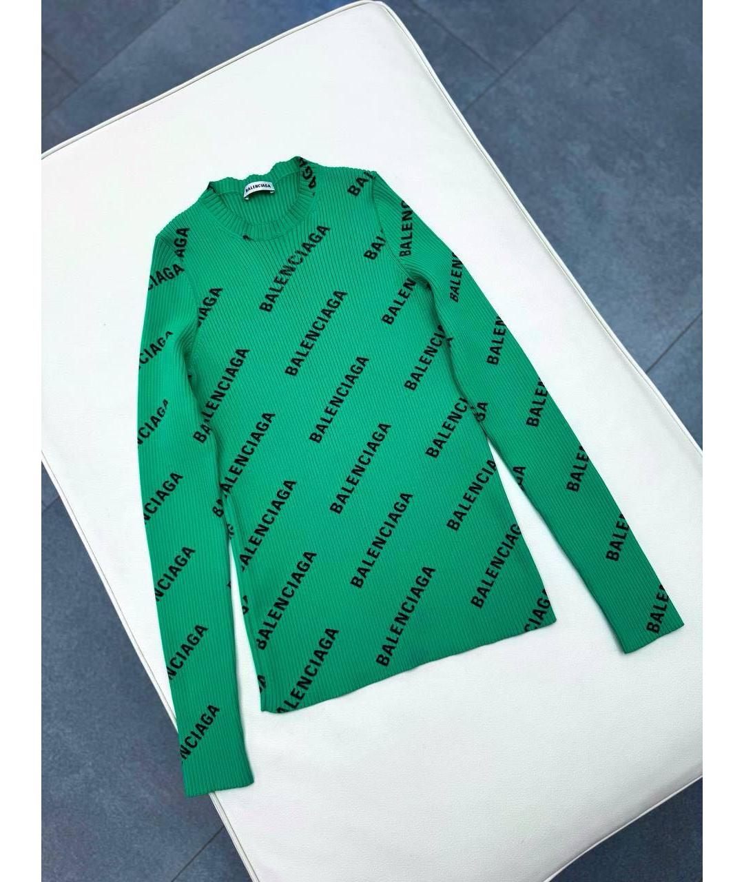 BALENCIAGA Зеленый полиамидовый джемпер / свитер, фото 7
