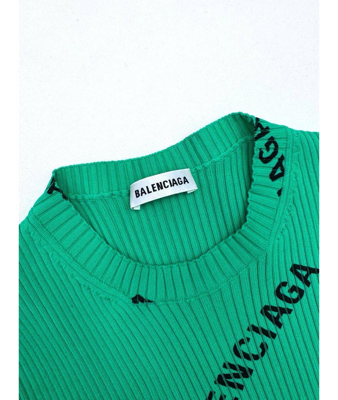BALENCIAGA Зеленый полиамидовый джемпер / свитер, фото 5
