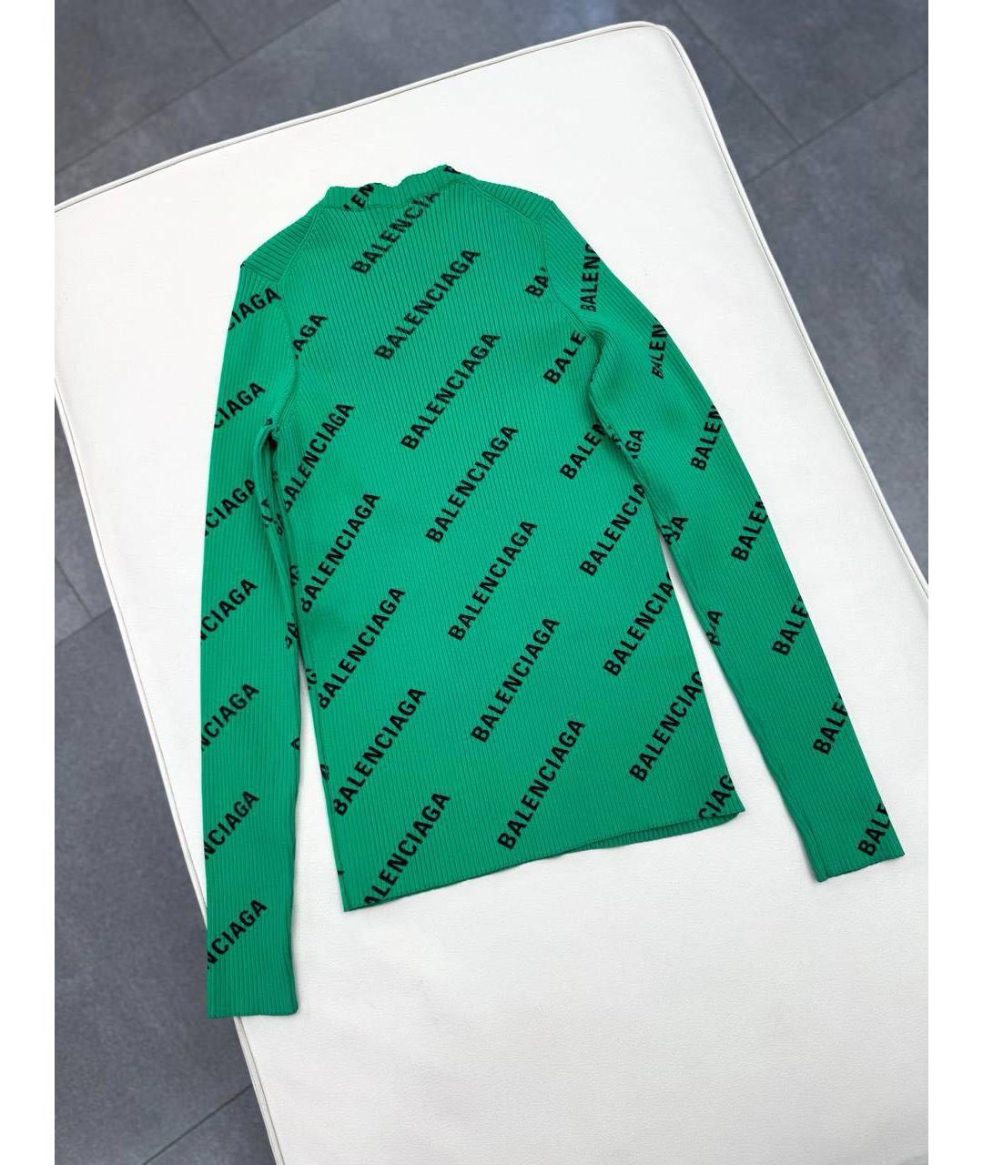 BALENCIAGA Зеленый полиамидовый джемпер / свитер, фото 2