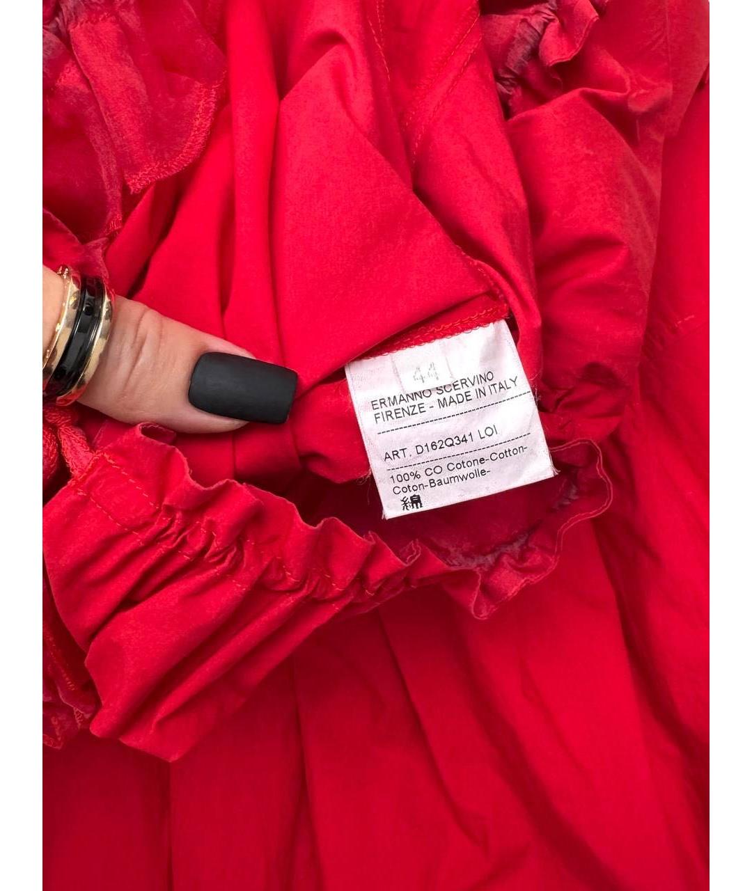 ERMANNO SCERVINO Красное хлопковое повседневное платье, фото 4