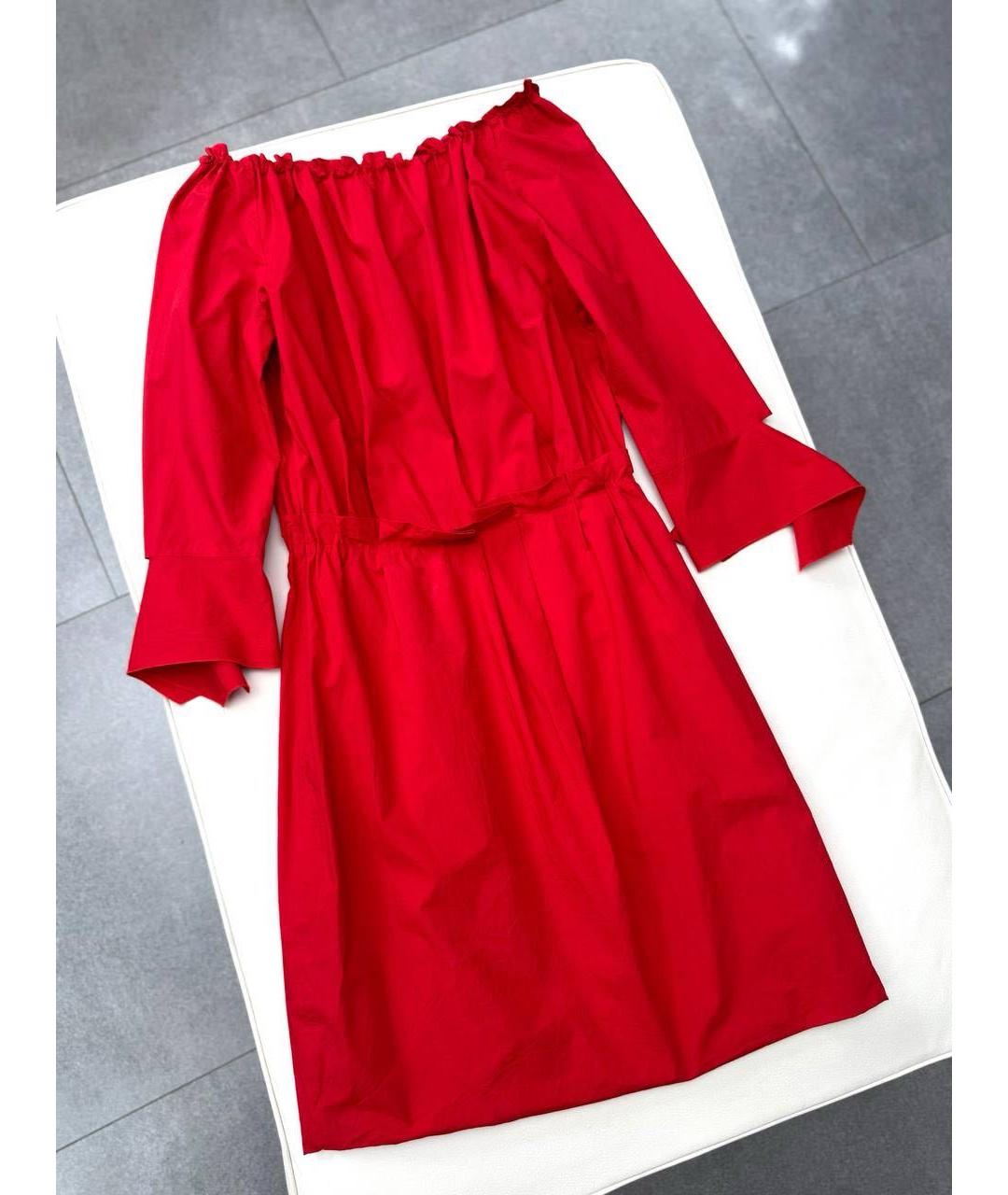 ERMANNO SCERVINO Красное хлопковое повседневное платье, фото 5
