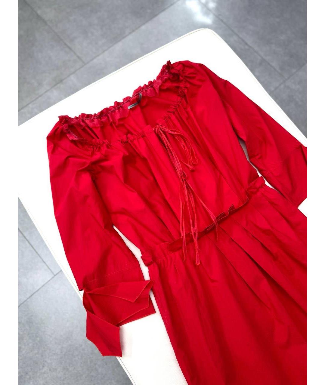 ERMANNO SCERVINO Красное хлопковое повседневное платье, фото 2