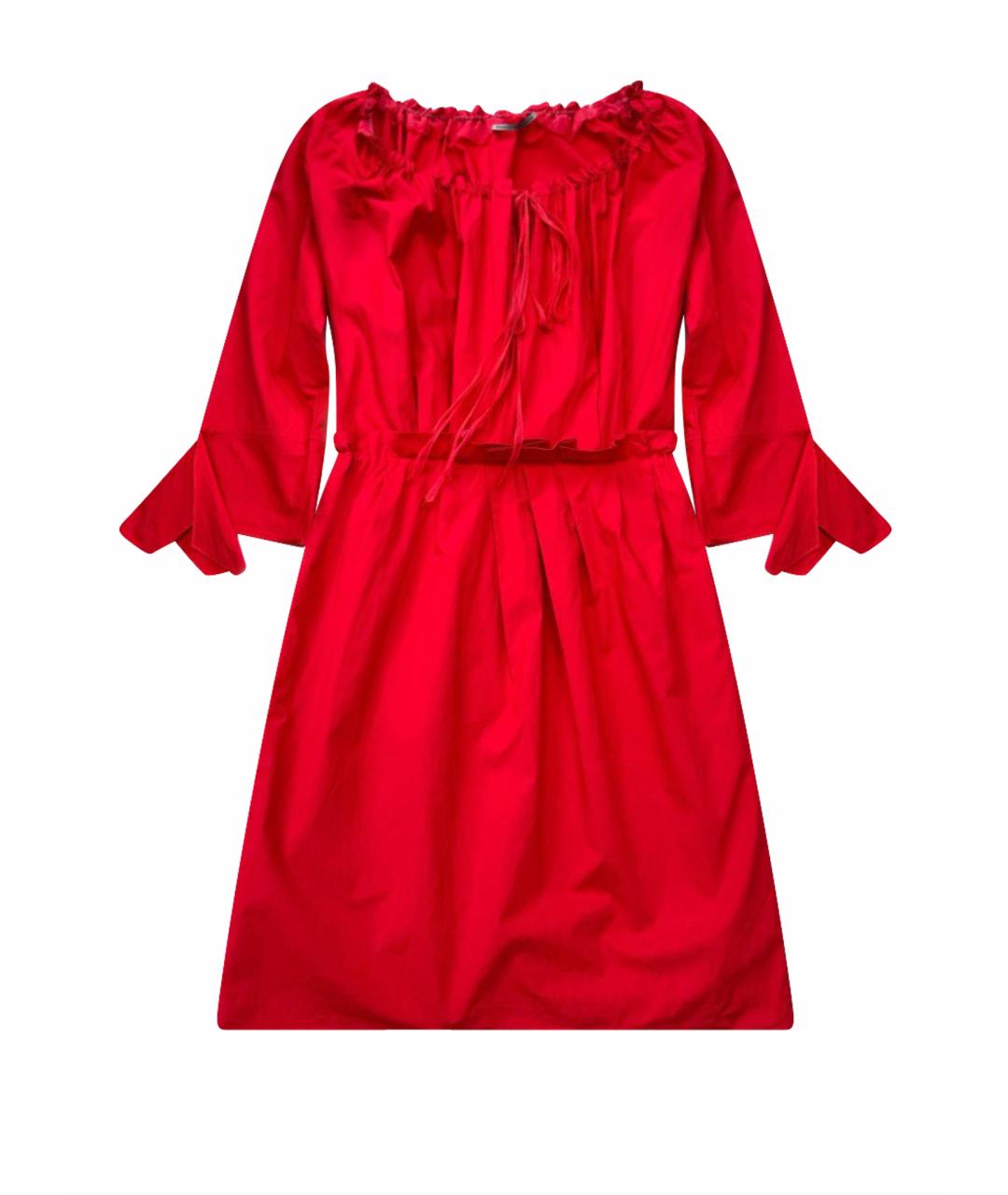 ERMANNO SCERVINO Красное хлопковое повседневное платье, фото 1