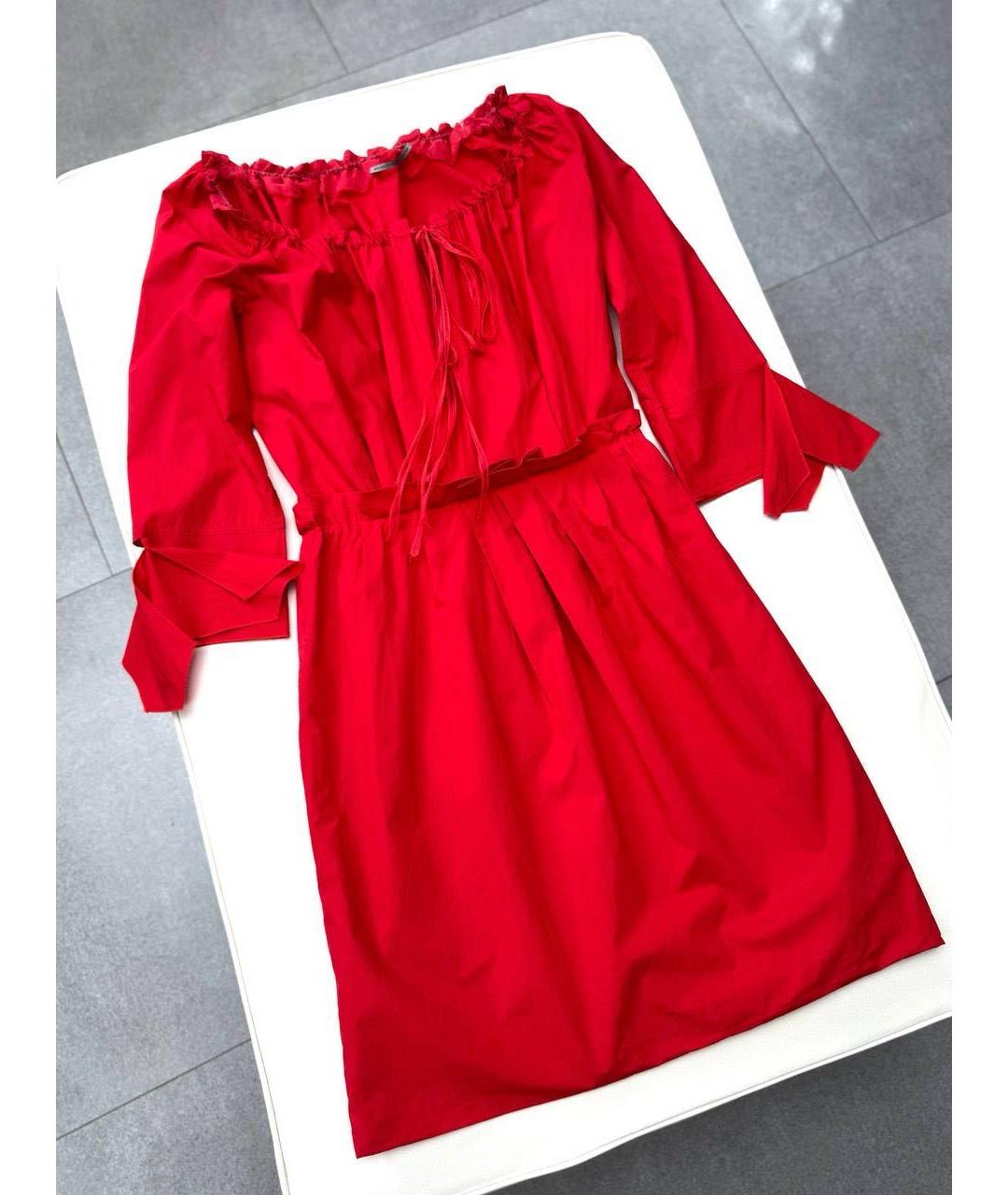 ERMANNO SCERVINO Красное хлопковое повседневное платье, фото 6