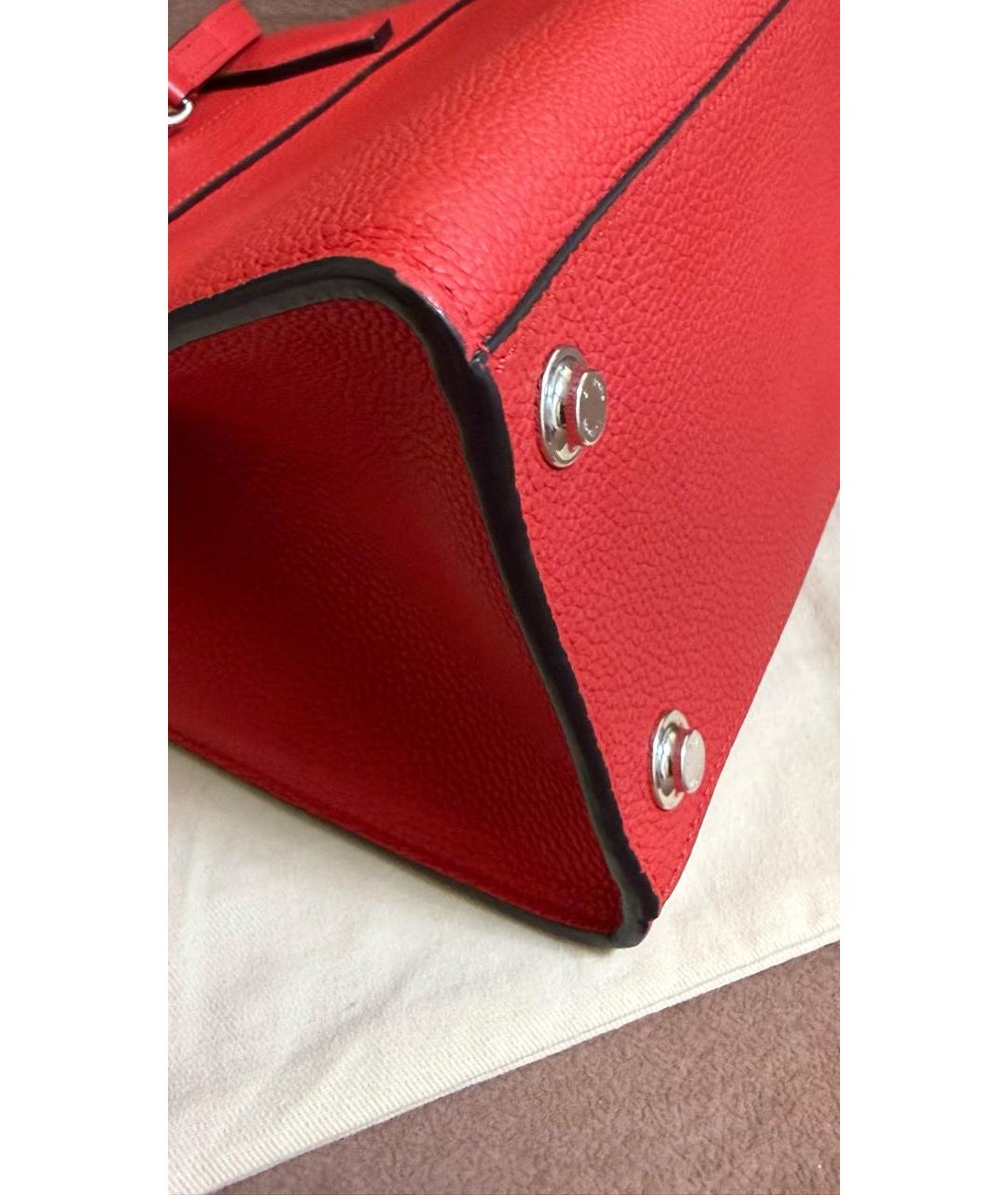 LOUIS VUITTON Красная кожаная сумка с короткими ручками, фото 8