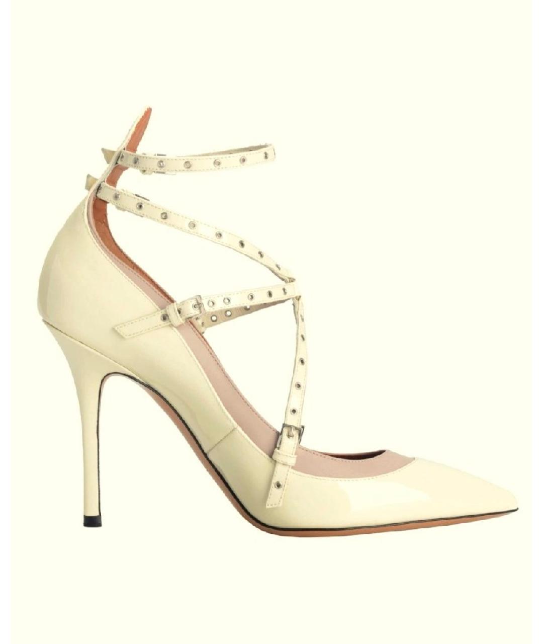 VALENTINO Бежевые туфли из лакированной кожи, фото 10