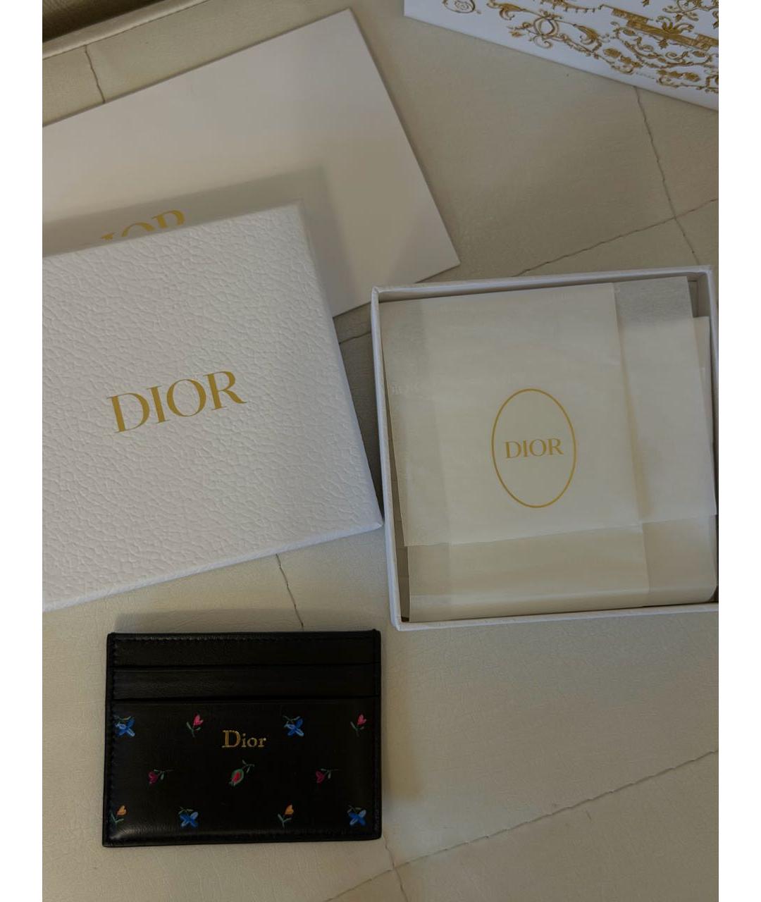 CHRISTIAN DIOR Черный кожаный кардхолдер, фото 8