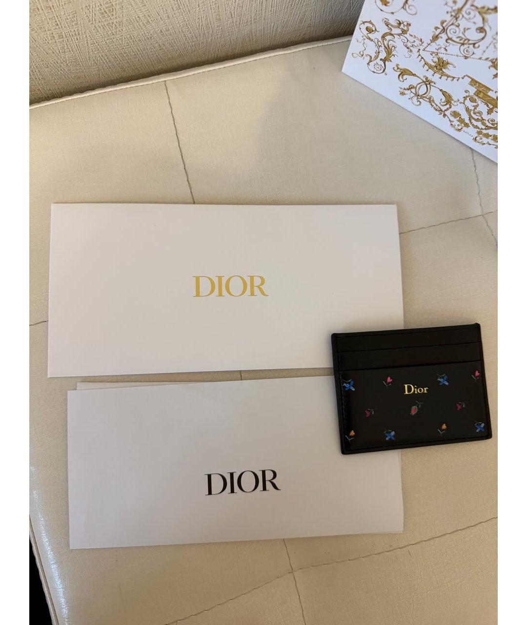 CHRISTIAN DIOR Черный кожаный кардхолдер, фото 7